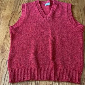 Vintage LL Bean Red Flecked V-neck Vest